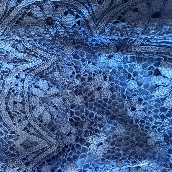 VICTORIAS SECRET Sky Dusty Blue Lace Crochet Triangle Bralette No Padding Small - Picture 9 of 10